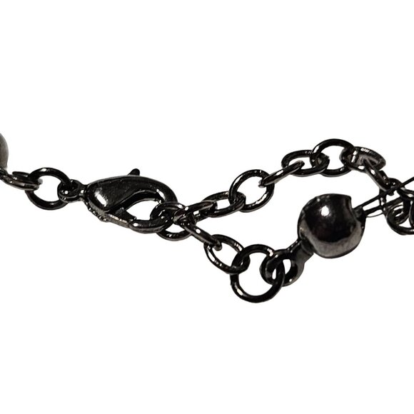 Elegant Red Beaded Rhinestone Balls Multi Strand Wire Statement Necklace Jewelry - Picture 3 of 4